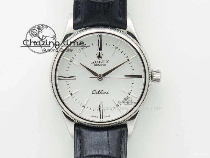 MiroTime 0103 EyeCatching Cellini Date RG Rose Gold Dial Numeral Markers On Black Leather Strap A 3884